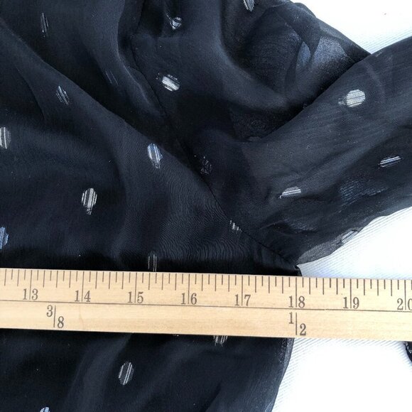 NSR Emma Black Semi Sheer Tiered Ruffle Whimsygoth Ruched Mini Dress Small - Picture 8 of 11